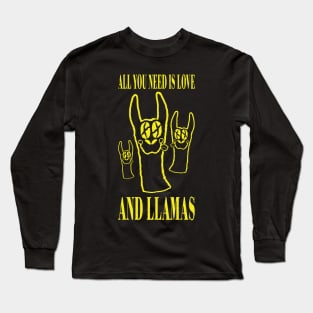 ALL YOU NEED IS LOVE AND LLAMAS Vintage Grunge Style Long Sleeve T-Shirt